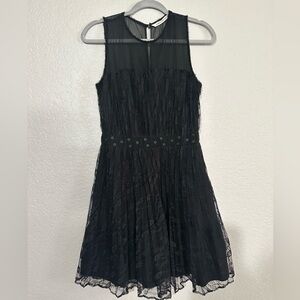 Diane Von Furstenberg black lace dress